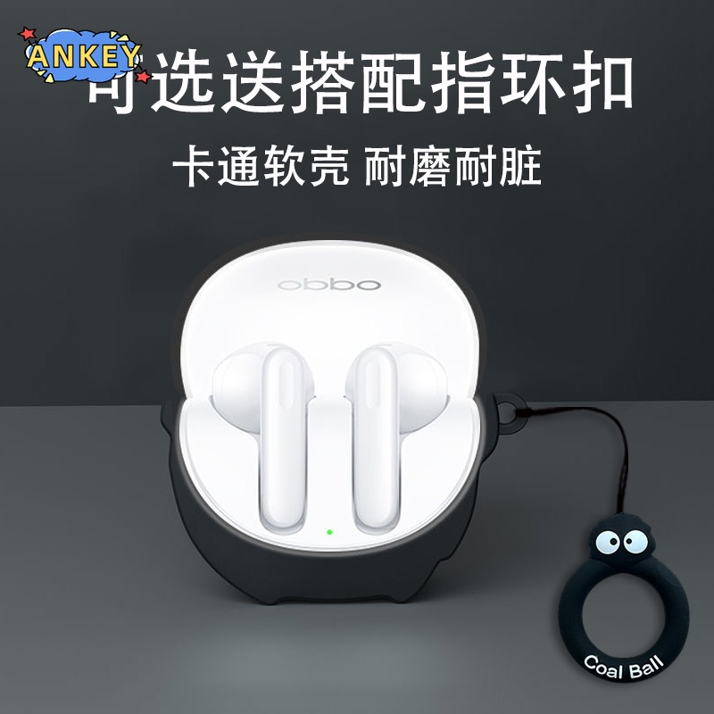 Cover For OPPO Enco Air 3 / R2 Earphone Silicone Case Green Dinosaur Earbuds Waterproof Shockproof Soft Protective Headphone Cover Headset Skin with Hook