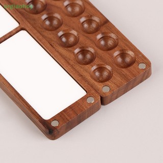 Orgiaohoy portable travel handmade watercolor paint palette oil paint tray box empty box mini black walnut paint box vn