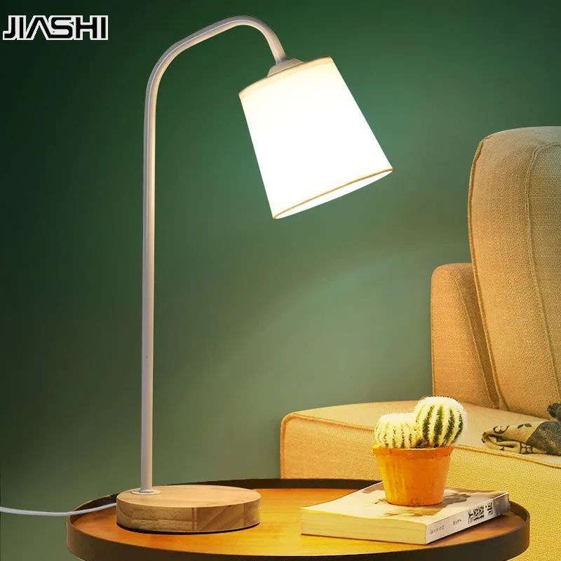 JIASHI Đèn bàn đầu giường phòng ngủ nordic ins student dormitory learning bảo vệ mắt ánh sáng ấm sạc plug-in touch dimming dual-purpose