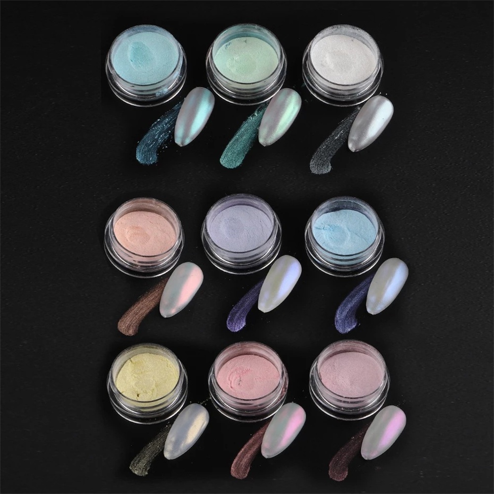 Aurora Nail Glitter Powder Bột sắc tố Ngọc trai trắng long lanh Nghệ thuật làm móng bột long lanh Trang trí móng tay bằng bột lấp lánh