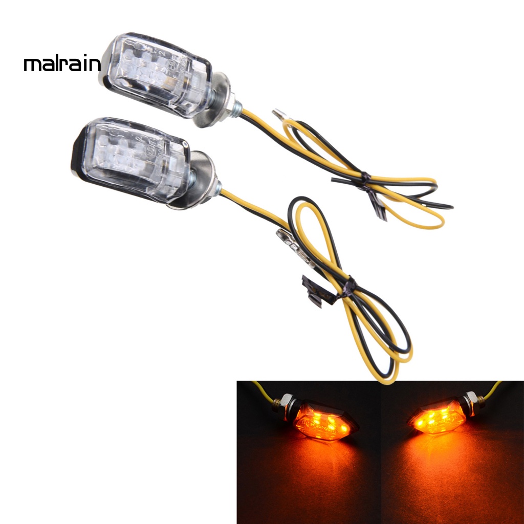 Set 2 Đèn Xi Nhan 12V 6LED Mini Ánh Sáng Hổ Phách Dành Cho Xe Mô Tô