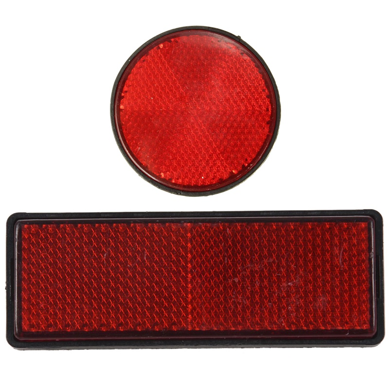 Set 4 Tấm Phản Quang Màu Đỏ Hình Chữ Nhật Kèm 2 Vòng Đệm Chuyên Dụng Dành Cho Xe Mô Tô Địa Hình