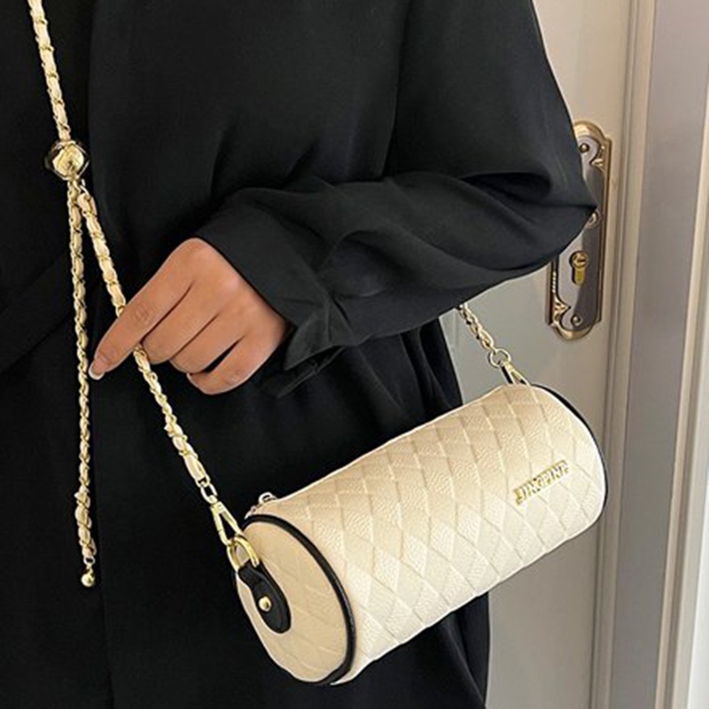 Ielgy niche Túi Xách Đeo Cánh Tay Thiết Kế Chuỗi Xi Lanh Cao Cấp Cho Nữ