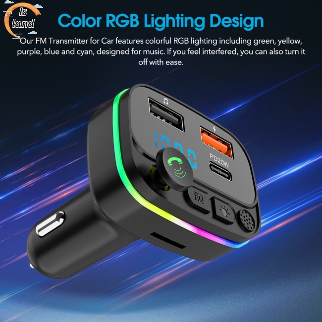 Máy Nghe Nhạc Mp3 Hai Cổng Usb Sạc Nhanh Pd20w B2 Led Kết Nối Bluetooth Cho Xe Hơi