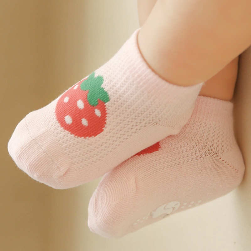 Set 3 đôi tất cotton KOKOROCARE chống trượt in hình nấm dễ thương cho bé MSW-105 XS / S 0-3 tuổi