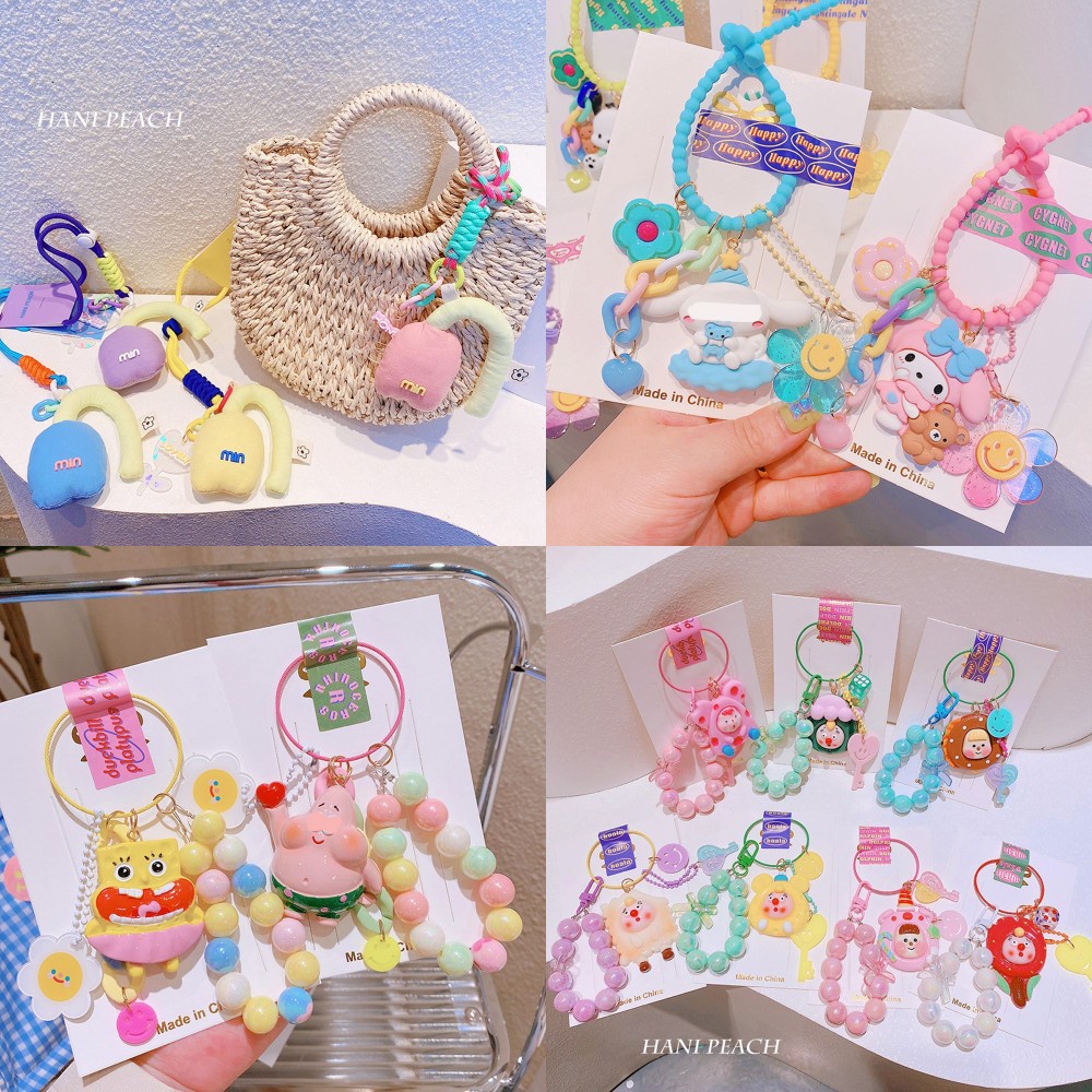 Móc Khóa Hình Búp Bê / Hoa Tulip Màu Kẹo Ngọt Dễ Thương Trang Trí Túi Xách / Điện