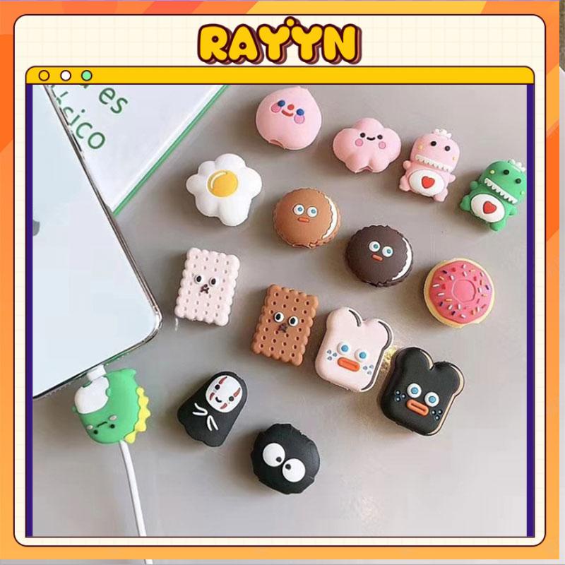 Vỏ bảo vệ cáp dữ liệu Bánh mì dễ thương Đám mây Quái vật nhỏ Phim hoạt hình-RA