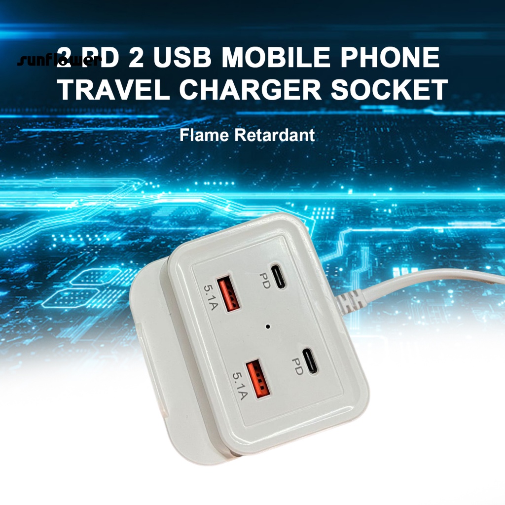 Tẩu Sạc Nhanh PD Kép USB Kép Bằng ABS Cho Android Apple