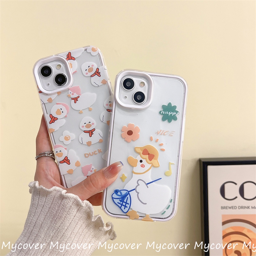 Ốp Điện Thoại Silicon Họa Tiết Chú Vịt Dễ Thương Chống Sốc Cho Iphone 11 12 13 14 Pro Max X Xr Xs 8 7 6 Plus SE 2020