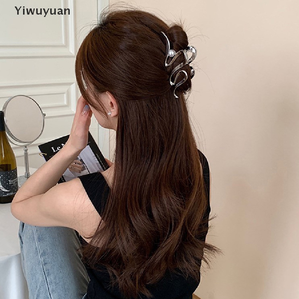 &lt; Yiwuyuan &gt; Kẹp Tóc Đuôi Ngựa Bằng Hợp Kim 11.5cm Màu Vàng Thời Trang Cho Nữ