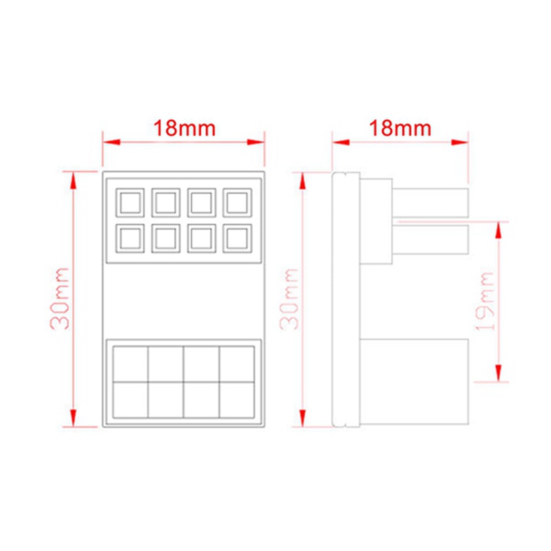 Adapter Chuyển Đổi ATX 8Pin Sang 8 Pin 180 Độ Chuyên Dụng Cho Thẻ Video / GPU