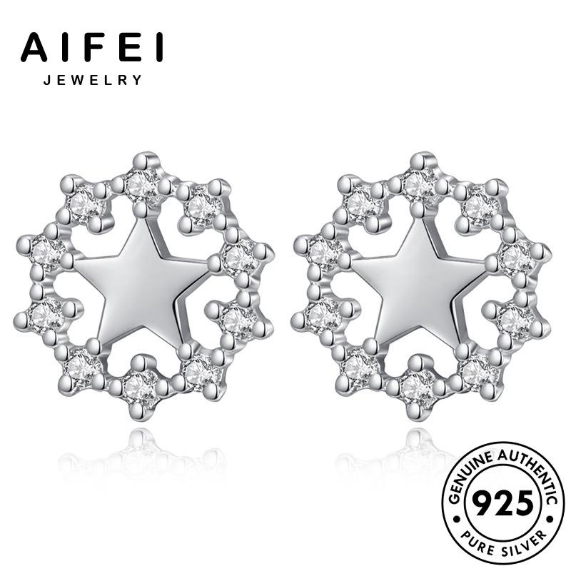 AIFEI JEWELRY Thời bạc ngôi thời kim moissanite phụ tai thật sức vành sao trang 925 khuyên tua trang nguyên bông bản nữ kiện tròn cương thời quốc xỏ hàn E183