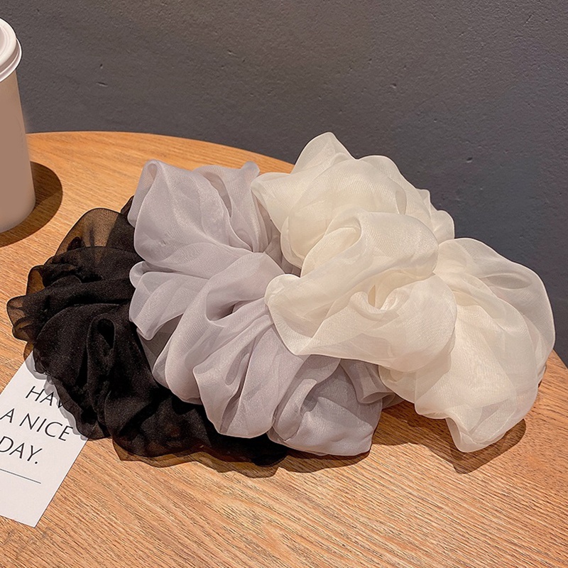 Dây Buộc Tóc Chiffon Co Giãn Màu Trơn Thời Trang Cho Nữ