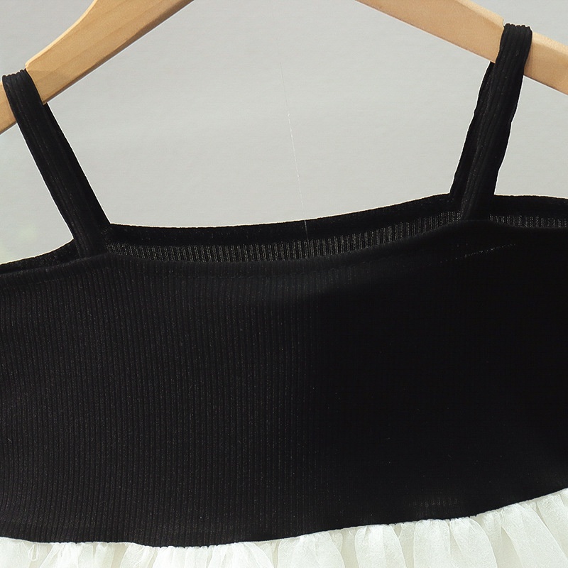 Đầm Công Chúa Hai Dây Màu Trắng Đen Thời Trang Mùa Hè Cho Bé Gái 0-4 Tuổi