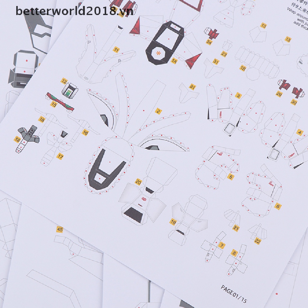 Mô Hình Gundam RX-0 Unicorn 3D Bằng Giấy Độc Đáo DIY