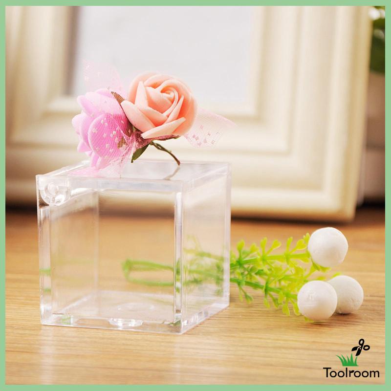 Hộp Đựng Quà Trong Suốt Bằng Acrylic Có Nắp Đậy Tiện Dụng Cho Gia Đình / Đám Cưới