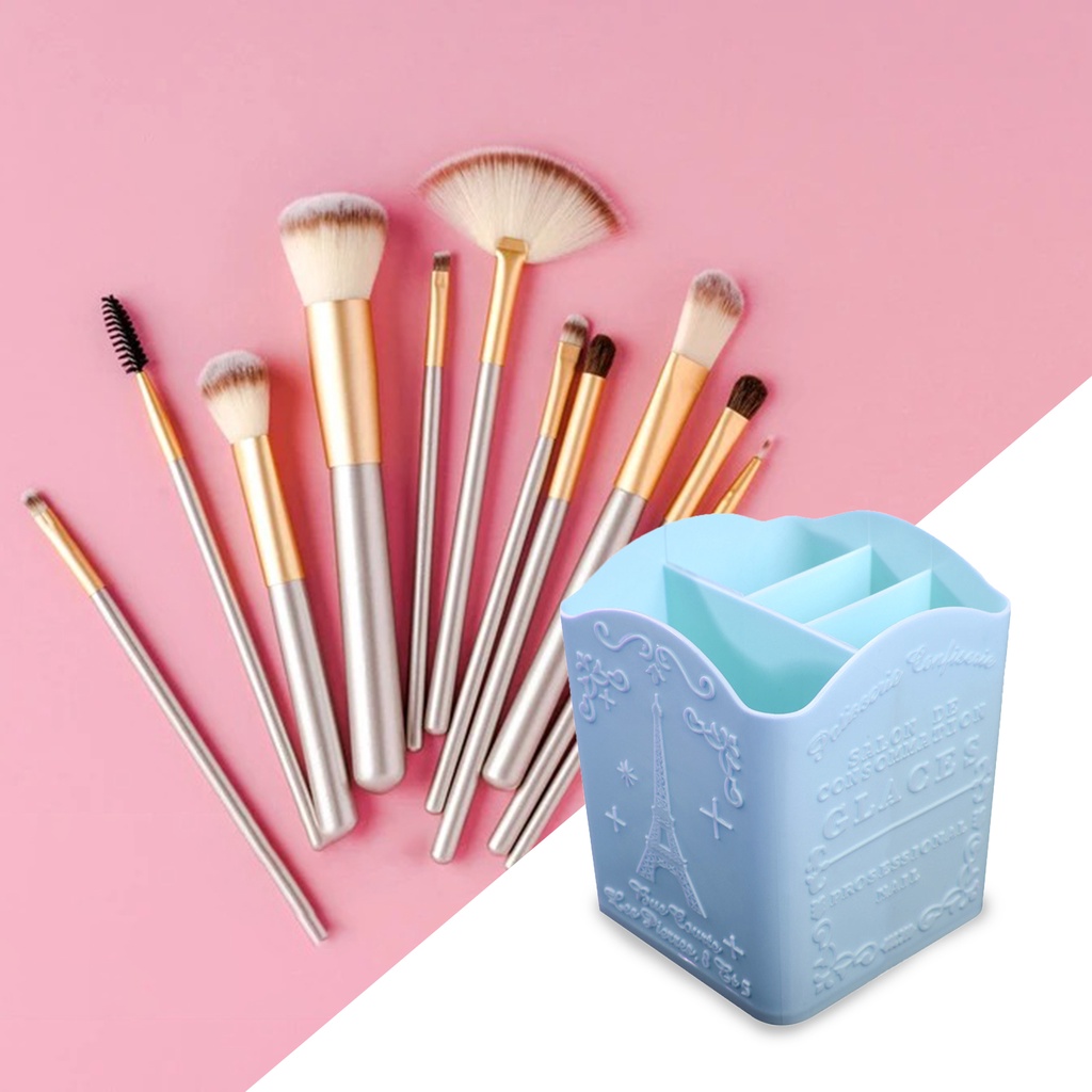 Jen Giá Đỡ Đồ Trang Điểm Đơn Giản Dễ Mang Theo PP Bốn Ngăn Đựng Bút Cho Nữ