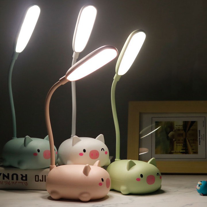 D12 Đèn LED để bàn sạc pin hình thú chống cận thị dành cho học sinh sinh viên