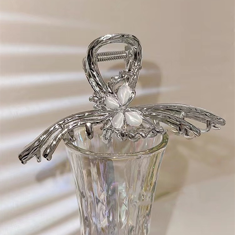 Kẹp Tóc Càng Cua Kim Loại Đính Đá Opal Lớn Phong Cách Mùa Hè 2023 Cho Nữ