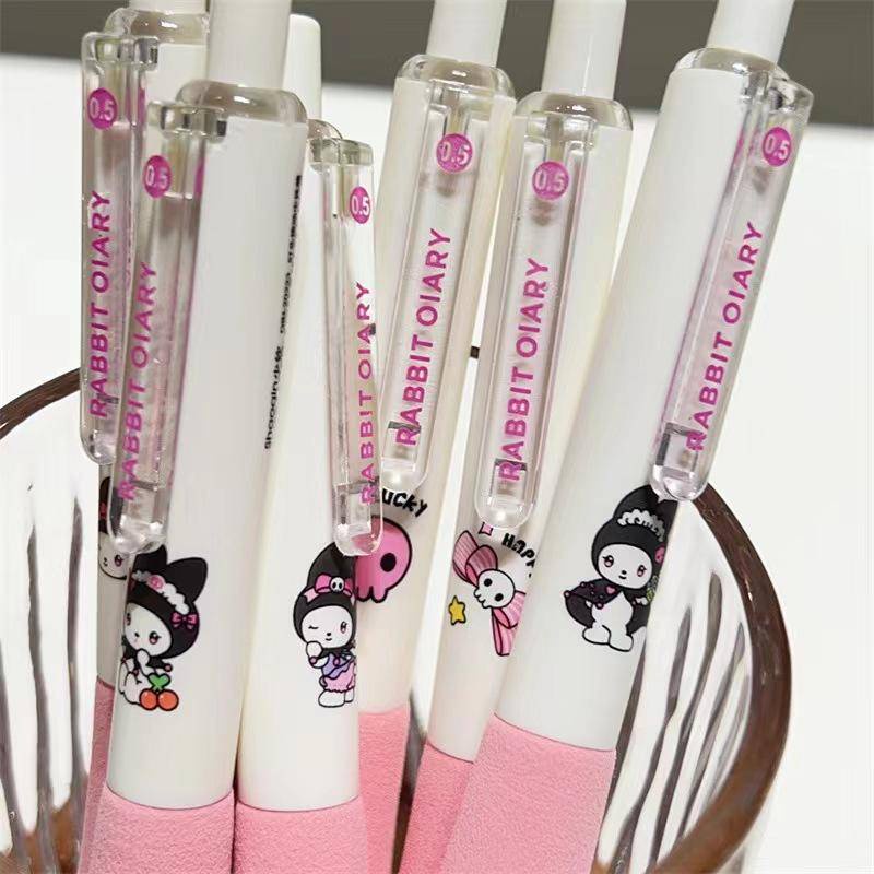 1 Bút Bi Ngòi 0.5mm Có Chi Tiết Sanrio Kuromi Dễ Thương