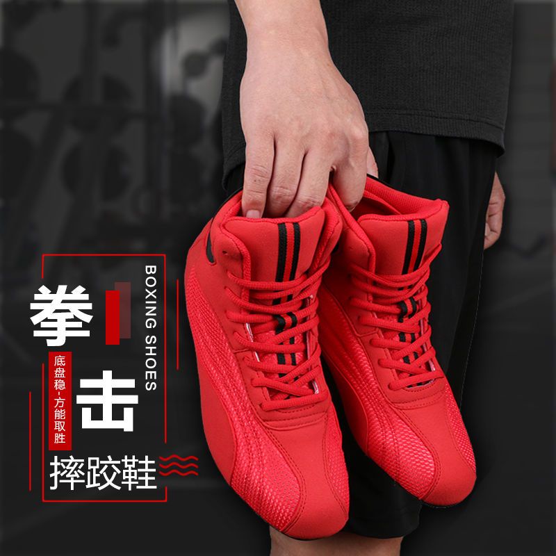 Giày Bốt Cổ Cao Đế Gân Hỗ Trợ Tập Boxing Cho Nam Nữ