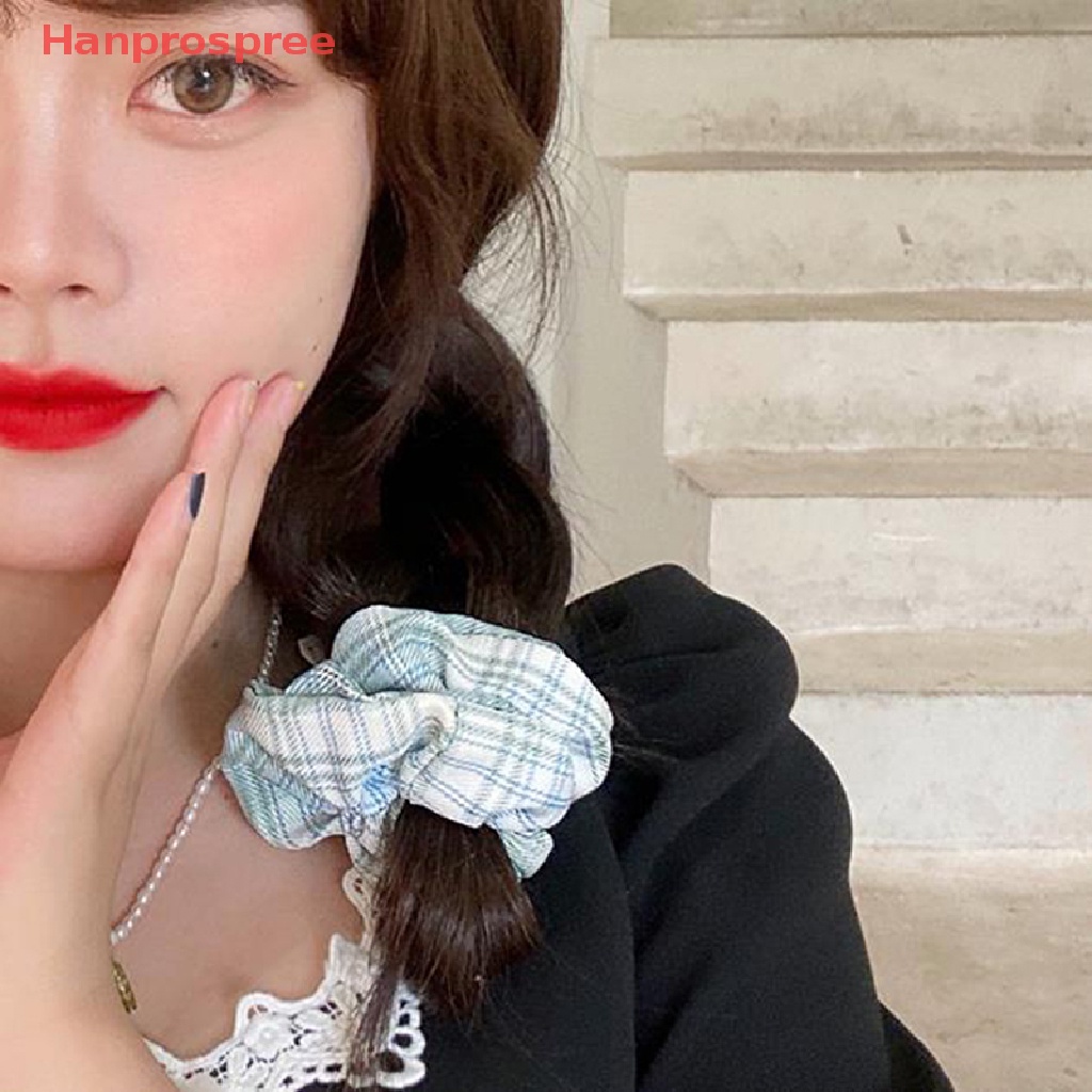 Dây Buộc Tóc Co Giãn Họa Tiết Kẻ Sọc Phong Cách Hàn Quốc