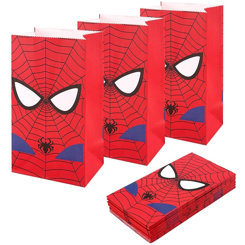DISNEY Set 5 / 10 Túi Giấy Đựng Bánh Kẹo In Hình Siêu Anh Hùng Marvel