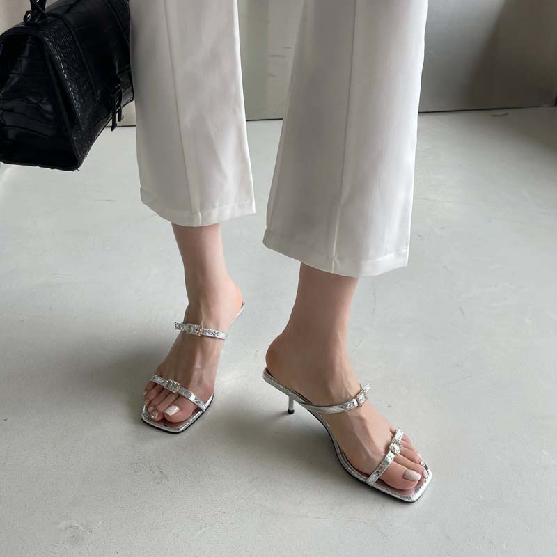 Sandal Cao Gót Mũi Vuông Phong Cách Thời Trang Mới 2023