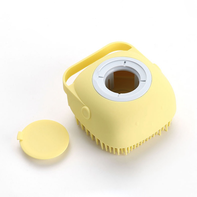 Bàn Chải Silicon Lông Mềm Chà Lưng Massage Tẩy Tế Bào Chết Khi Tắm Cho Mèo Hình Bông Hoa