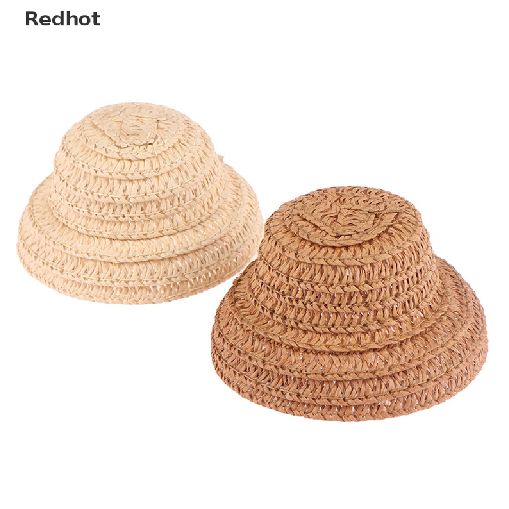 &lt; Redhot &gt; Nón Rơm Thủ Công Mini Trang Trí Nhà Búp Bê