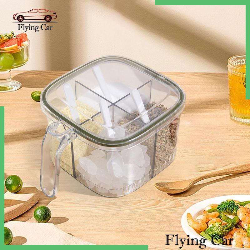 Hộp Đựng Gia Vị 4 Ngăn Có Nắp Đậy Tiện Dụng