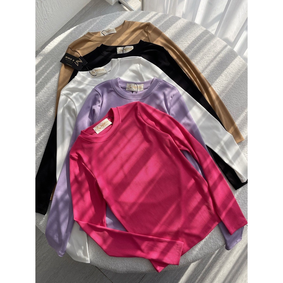 MINIE - Áo thun tay dài cổ tròn form ôm body 4006 chất thun xịn, đường may kỹ, siêu ứng dụng, diện 4 mùa