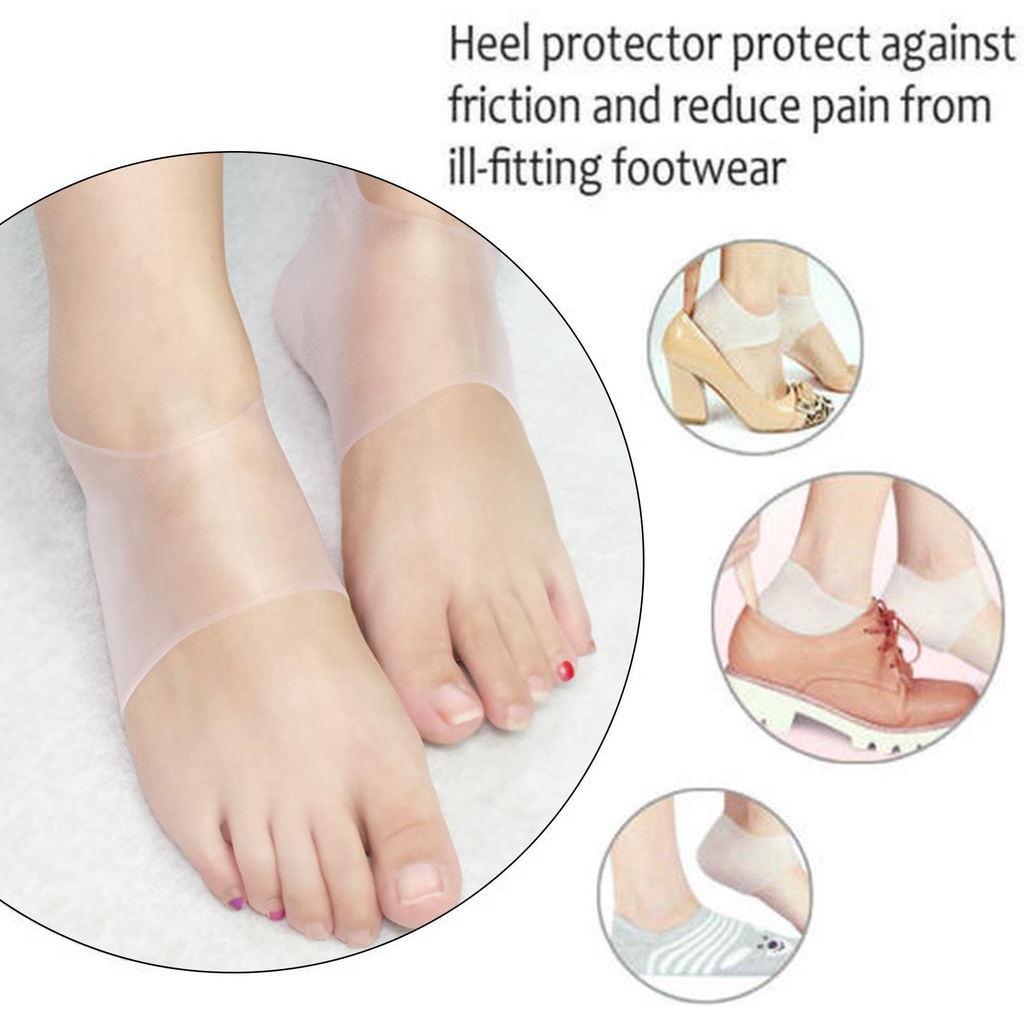 Vớ Silicone Mềm Bảo Vệ Gót Chân Dưỡng Ẩm Cho Nam Nữ J3W6