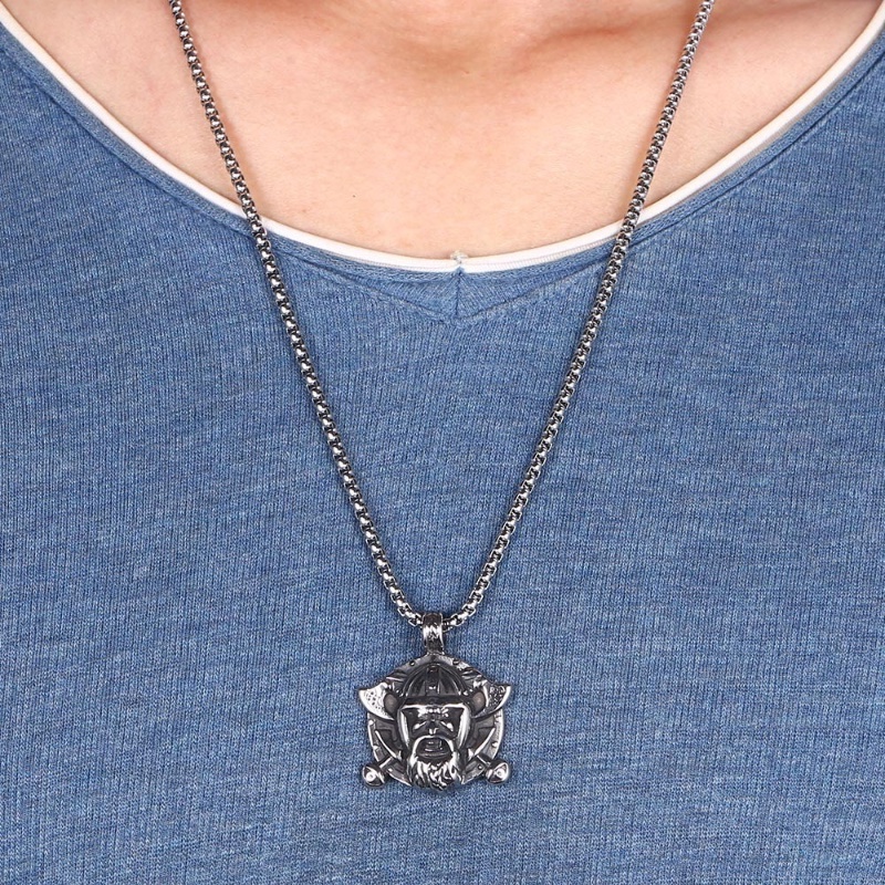 Vòng cổ Mặt Bùa Hộ Mệnh Bằng Thép Không Gỉ Phong Cách Hip Hop Vintage Thời Trang Cho Nam Và Nữ