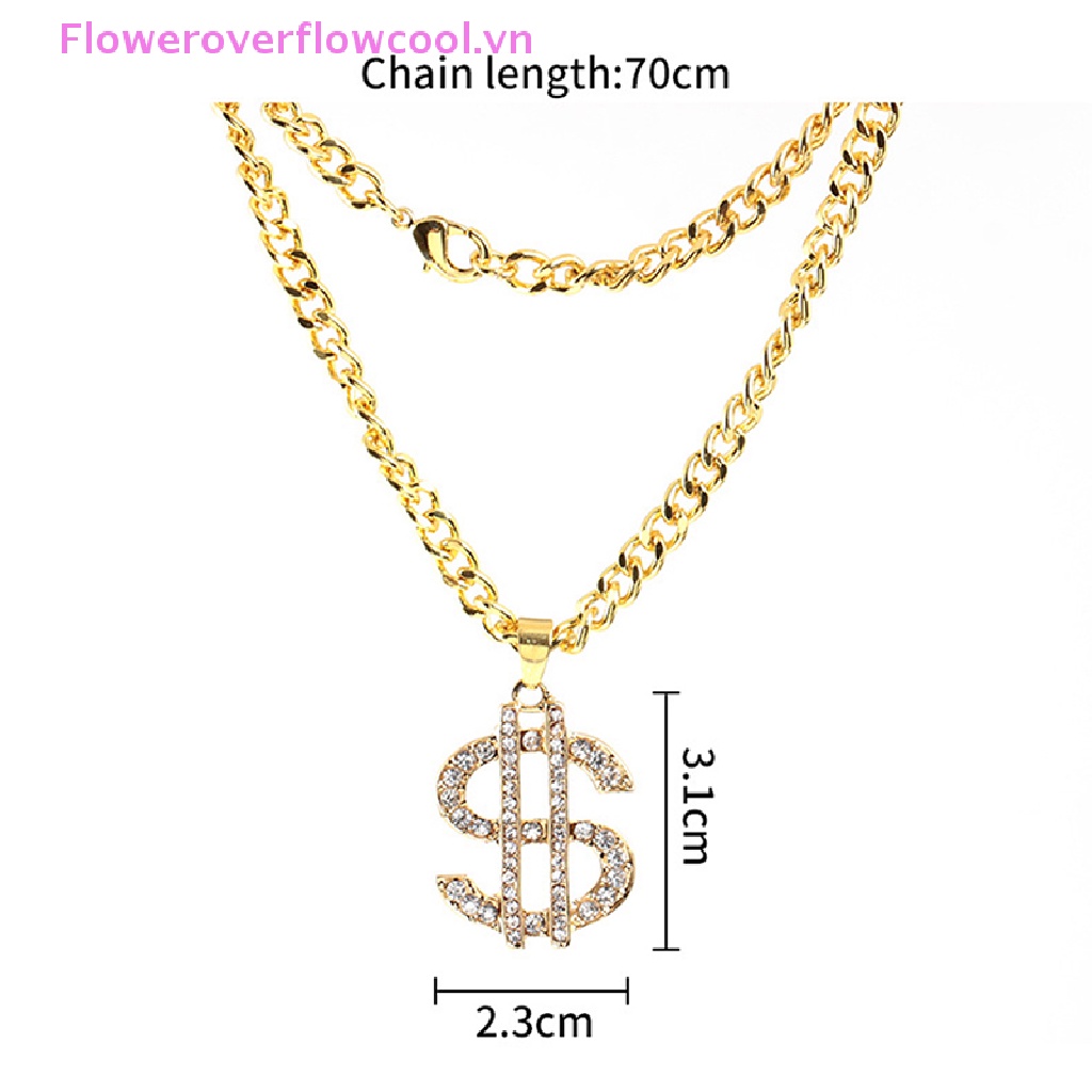 Vòng cổ Mạ VàNg HìNh Kí HiệU Dollar ĐíNh Đá ĐộC ĐáO