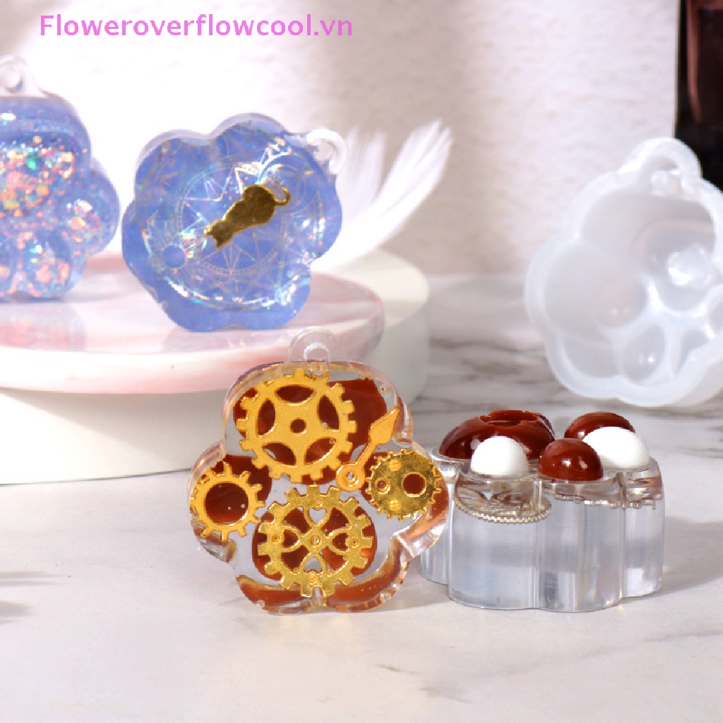 Khuôn Silicone Hình Bàn Chân Mèo Làm Móc Khóa DIY