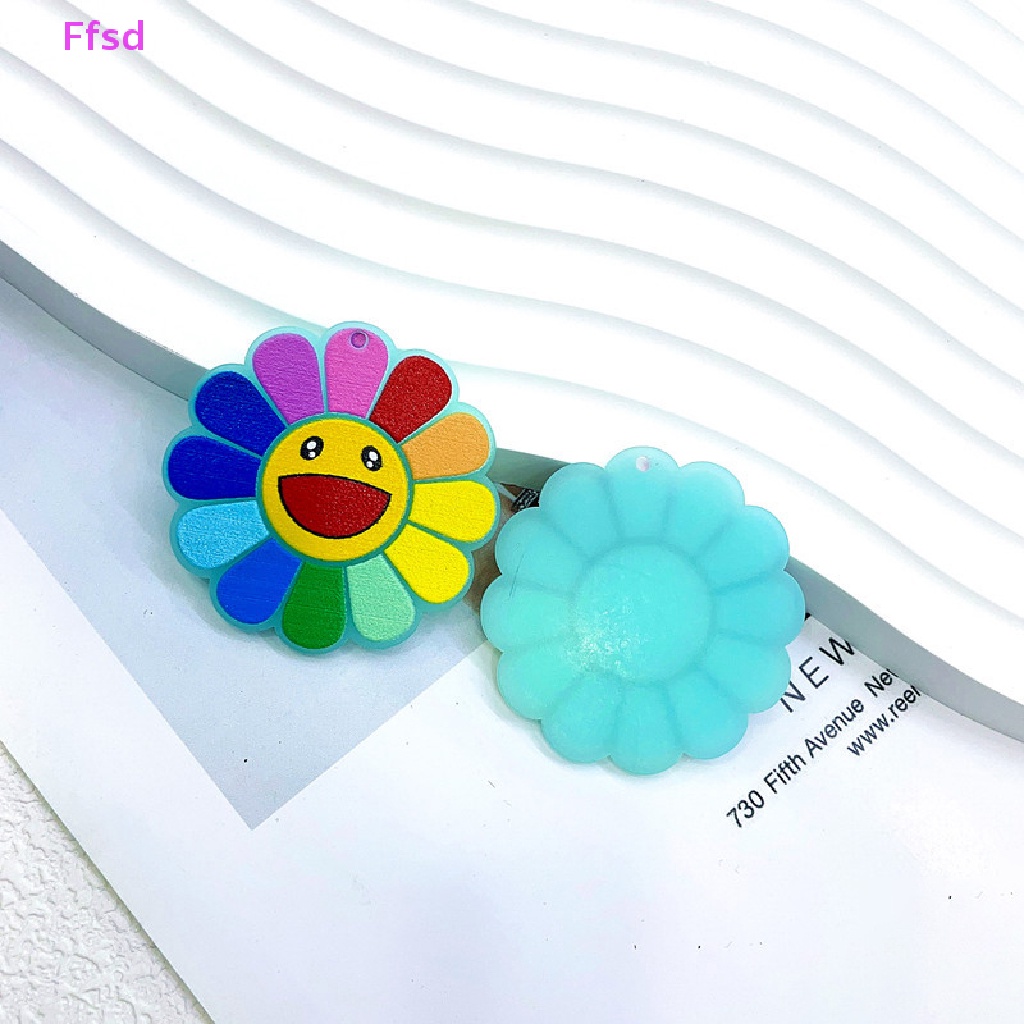 {Ffsd} Móc Khóa Acrylic Phát Quang 45mm Hình Hoa Hướng Dương Đầy Màu Sắc Làm Quà Tặng Trang Sức