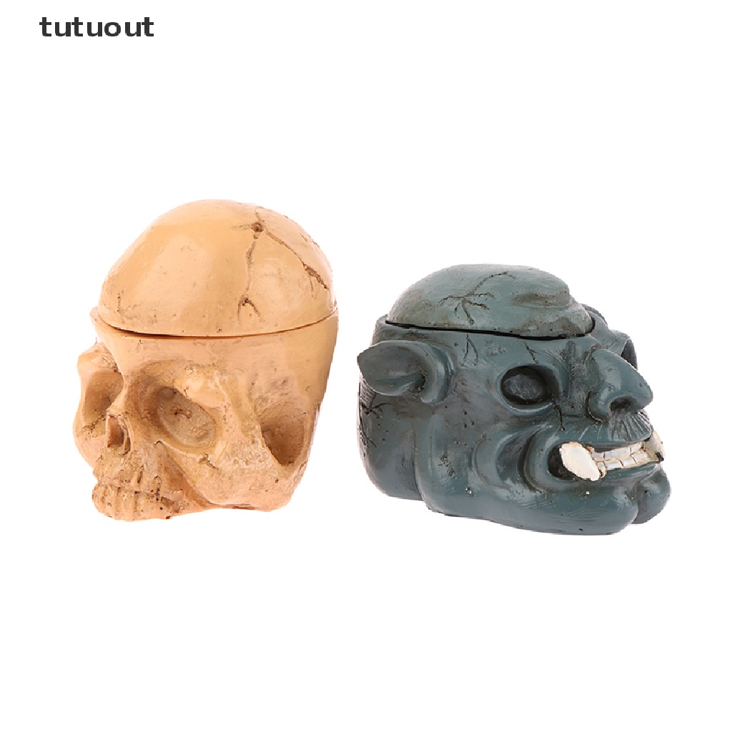 Khay Đựng Mực Xăm 7 / 8 Lỗ Bằng Nhựa Resin Cứng In Hình Đầu Lâu Độc Đáo