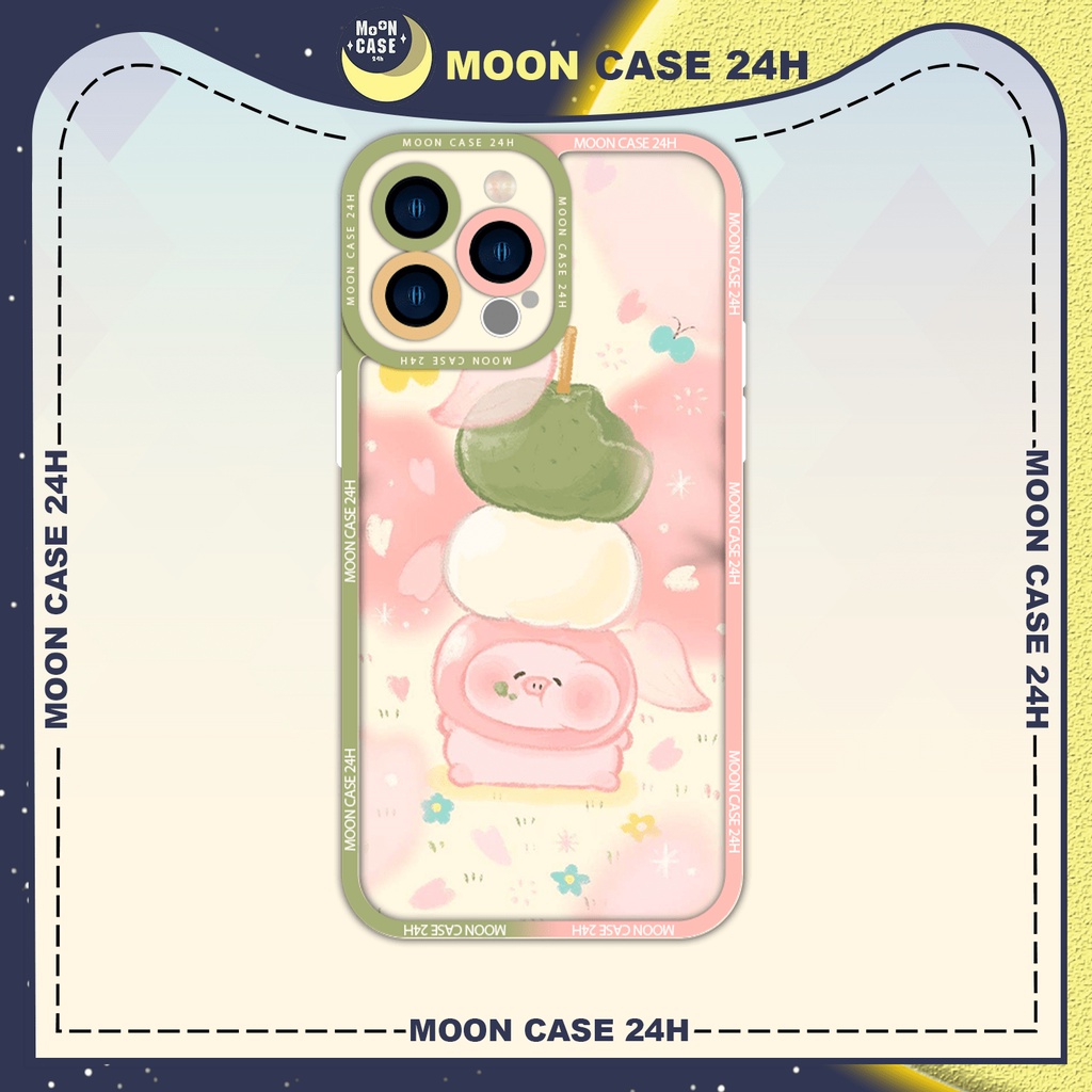 Ốp lưng iphone MOON CASE 24H Họa Tiết Heo Mochi ip 8/x/xs/xsmax/11/12/13/14pro/plus/promax