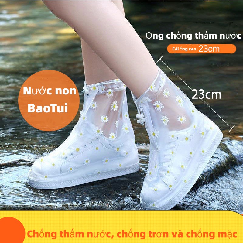 Giày Bốt Đi Mưa Trong Suốt Chống Nước Chống Trượt Chống Mài Mòn Thời Trang Cho Nam Và Nữ