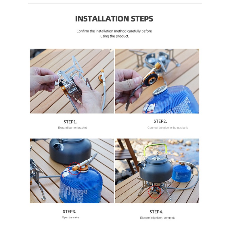 1 Bộ Bếp Lò Ba Đầu Chống Gió Bằng Thép Không Gỉ Có Thể Gấp Gọn Kèm Bộ Chuyển Đổi