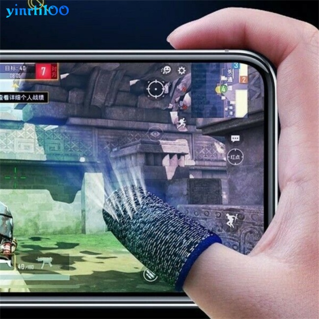 1 Cặp Ống Bọc Ngón Tay Chơi Game Yinrti 18-pin Bằng Sợi Đồng Siêu Mỏng Thoáng Khí