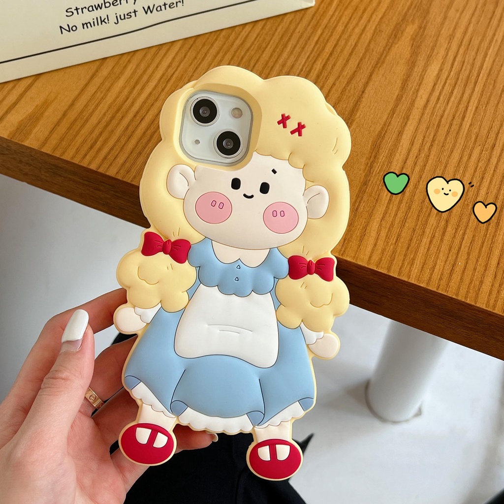 Ốp Điện Thoại Silicon tpu Mềm Hình Hoạt Hình 3D Bảo Vệ Toàn Diện Cho iPhone 14 13 Pro MAX 12 11