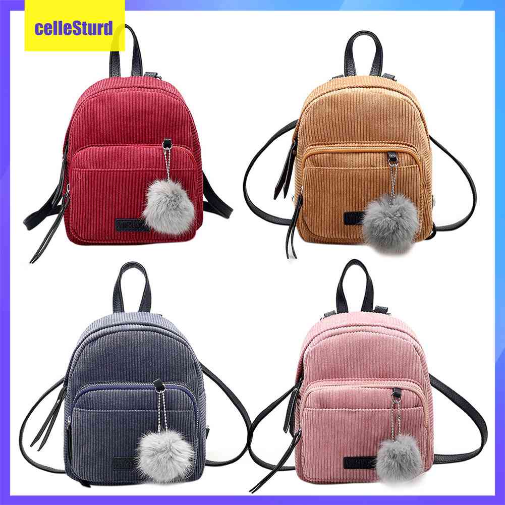 ★ Tế bào tử tế bào tử cung ★ Balo Đi Học Mini Vải Nhung Gắn Quả Bông Xinh Xắn Thời Trang Mùa Đông Cho Bạn Gái#Áo Khoác Thời Trang Cá Tính Trẻ Trung