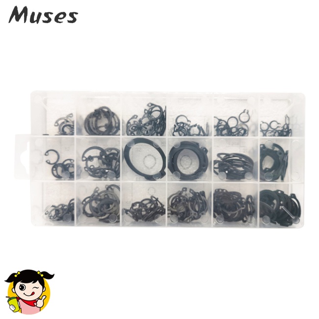 Bộ 225 Vòng Kẹp Chữ C 6mm-32mm Bằng Thép Mangan Chuyên Dụng Chất Lượng Cao