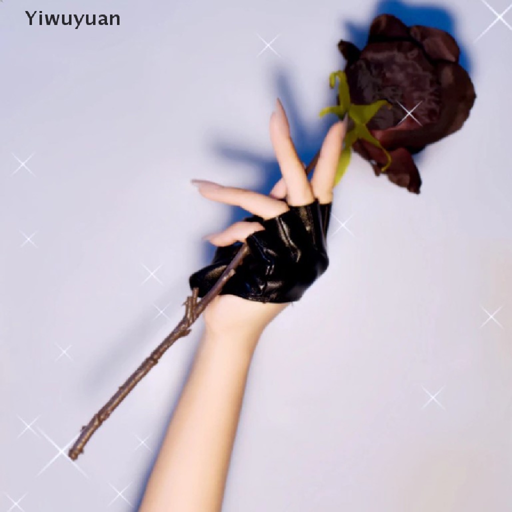 < Yiwuyuan > Găng Tay Da Pu Không Ngón Phong Cách Punk Rock Harajuku Lolita Cho Tiệc Sân Khấu