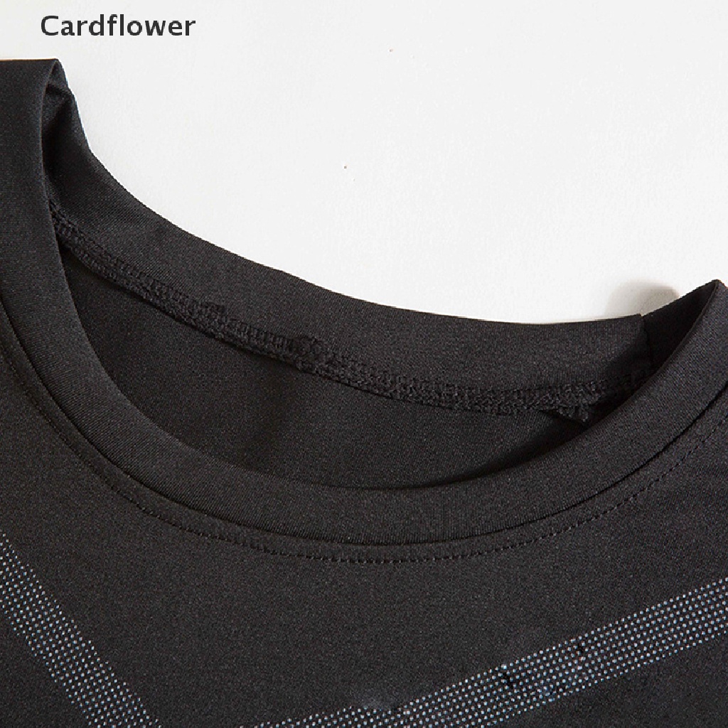 < Cardflower > Áo Thun Ôm Dáng Dài Tay Ngắn Khô Thoáng Tập Gym Chạy Bộ Thể Dục Thể Thao Unisex