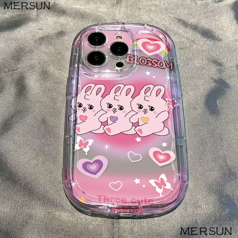✅Ốp Điện Thoại Dẻo Trong Suốt Họa Tiết Chú Thỏ Dễ Thương Chống Sốc Cho iPhone14 Love promax Xs12137xr Apple / 8p / 11 / 14