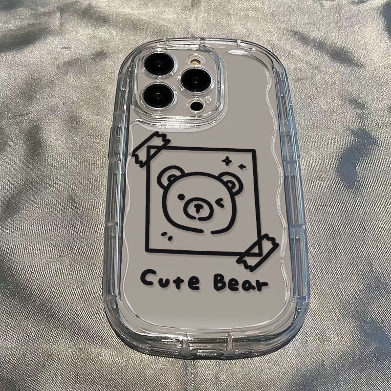 ✅Ốp Điện Thoại Vuông Mềm Trong Suốt Chống Sốc In Hình Đầu Gấu 0DHH Cho Iphone 7 8ppromax 12 xrxs 1311 14