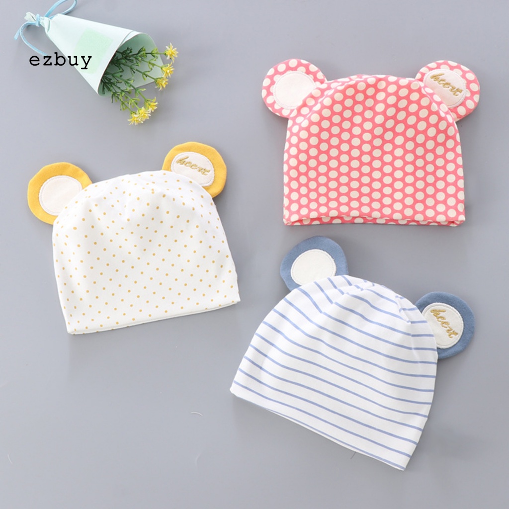 Mũ Beanie Thiết Kế Tai Hoạt Hình Thân Thiện Với Da Cho Bé Sơ Sinh